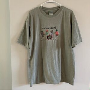 Cocoa Beach T Shirt Official Barfly Vacation 100% Cotton Top Gray Green Size XL